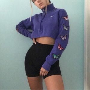 Custom Nike Cropped Butterfly Sweatshirt